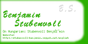 benjamin stubenvoll business card